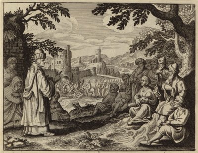 Zechariah Warning the Jews Against Repeating the Sins of Their Fathers (engraving) by European School