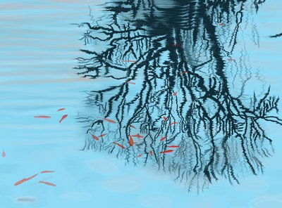 Koi and Tree Branches by Evan Sklar