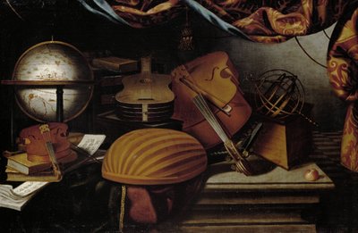 Still Life with Musical Instruments, Globe and Armillary Sphere, 17th Century by Evaristo Baschenis