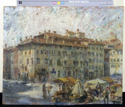 Market on Piazza Grande in Modena by Evaristo Cappelli