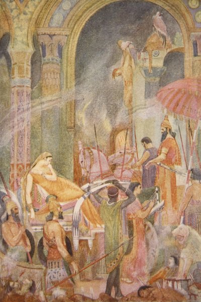 Capture of Sarrapanu by Tiglath-Pileser II, illustration from 