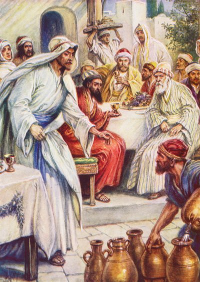 Jesus at the wedding feast by Evelyn Stuart Hardy