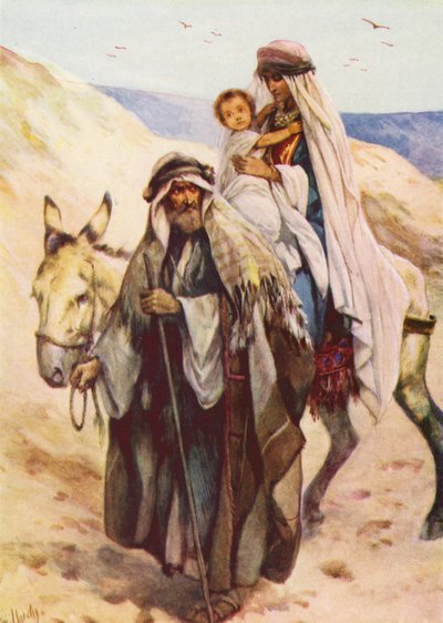 Joseph and Mary Take Baby Jesus to Egypt by Evelyn Stuart Hardy