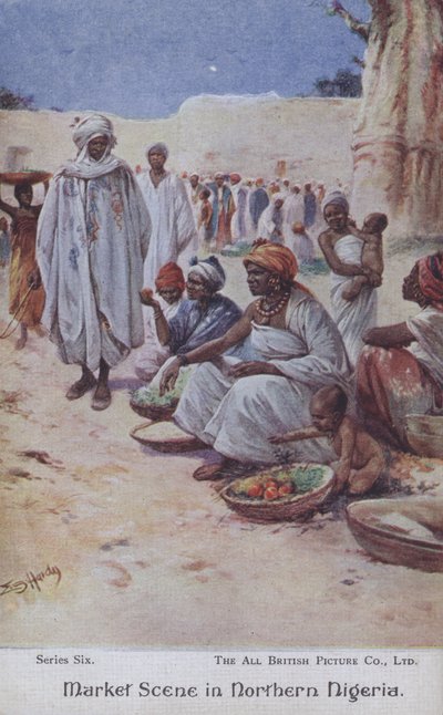 Market scene in Northern Algeria by Evelyn Stuart Hardy