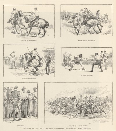 Sketches at the Royal Military Tournament, Agricultural Hall, Islington by Evelyn Stuart Hardy