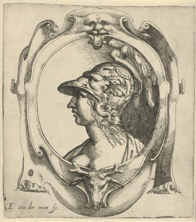 Bust of a Young Woman with Helmet by Everard Crynsz. van der Maes