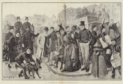 A London Street-Crossing by Everard Hopkins
