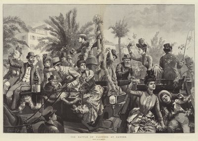 The Battle of Flowers at Cannes by Everard Hopkins