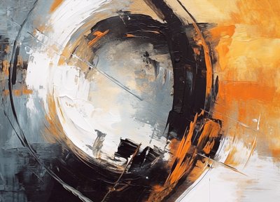 Abstract Circle in Warm Colors by F. Abderrahim