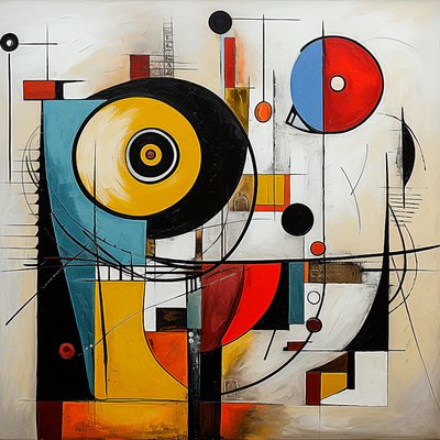 Abstract Neo Dadaist Patterns, Dadaism Artwork Style, Wall Art Print by F. Abderrahim