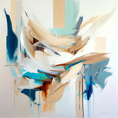 Abstract Painting Composition for Sale for Living Room, Canvas Prints by F. Abderrahim