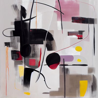 Abstract Square Painting by F. Abderrahim