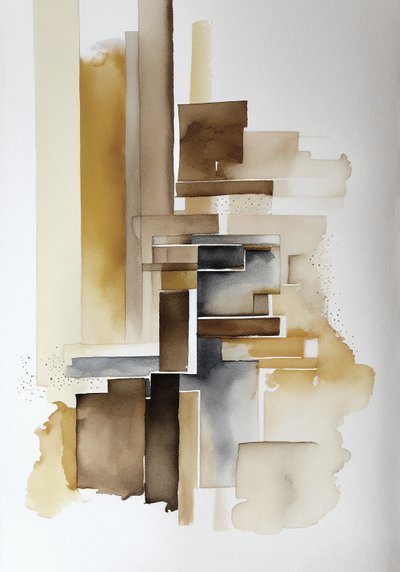 Abstract Watercolor Paintings for Stylish Wall Decor by F. Abderrahim