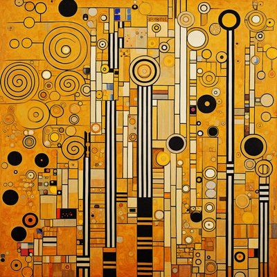 Minimalist Klimt Patterns Modern Room Decor, Wall Art | Canvas Prints by F. Abderrahim
