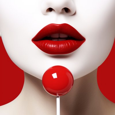 Woman Enjoying a Lollipop, Gleaming White Teeth, Fine Art Prints Online by F. Abderrahim