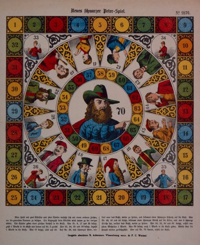Game of Schwarzer Peter, or Black Peter, broadsheet published by Ackermann, Wissembourg by F. C. Wentzel