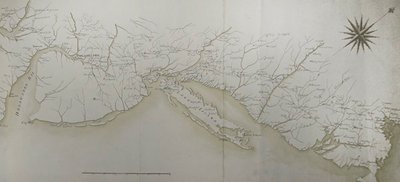 General map of the camps and marches of the army in America on the orders of Rochambeau (detail) by F. Dubourg