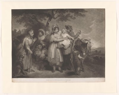 Group of Roma with Donkey Taking a Child by F. Green