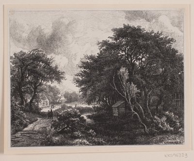 View Down a Road Running Through a Town by F. Hendriksen