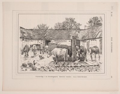 Winter Day on a Farm by F. Hendriksen