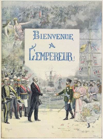 Welcome to the Emperor and Empress of Russia, illustration from the illustrated supplement of Le Petit Journal, 4th October, 1896 by F. L. and L. Royer Meaulle