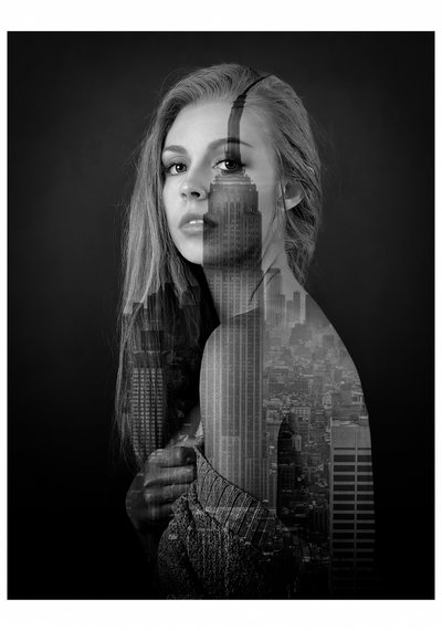 Urban Woman Double Exposure by Fadil Roze