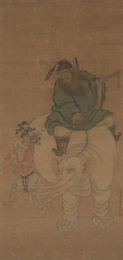 Zhong Kui Riding an Elephant by Fan Yi