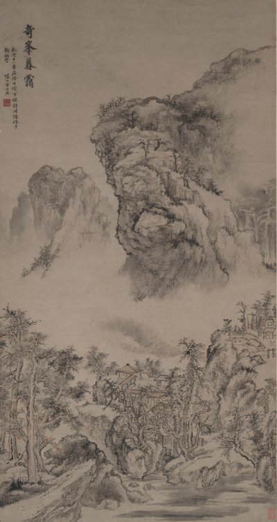 Evening Mist on Strange Peaks in the style of Guo Xi by Fang Shishu