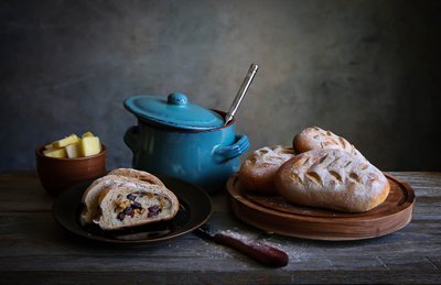 Artisan Bread Still Life by Fangping Zhou