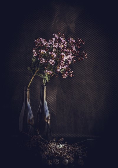 Rustic Floral Still Life by Farid Kazamil