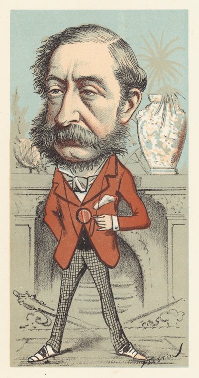 Henry Herbert, 4th Earl of Carnarvon, Secretary of State for the Colonies by Faustin (b.1847)