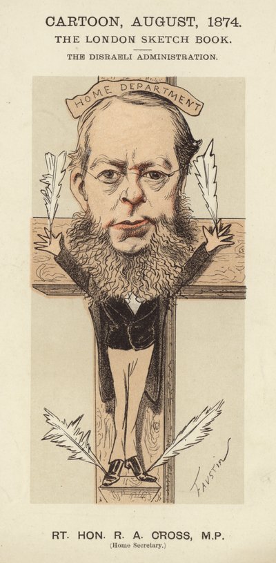 R A Cross, British Conservative politician and Home Secretary in the government of Benjamin Disraeli by Faustin (b.1847)
