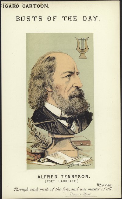 Caricature of Alfred Tennyson by Faustin