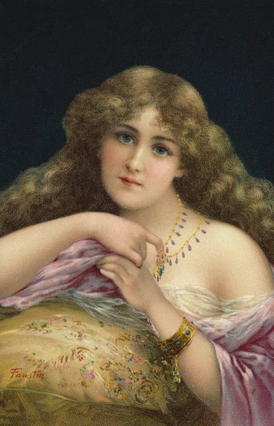 Portrait of a Young Woman by Faustin b.1847 Faustin b.1847