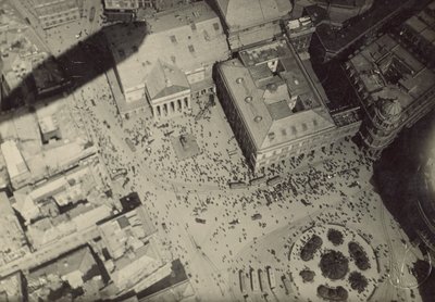 Cityscape with Blimp Shadow by Fedele Azari