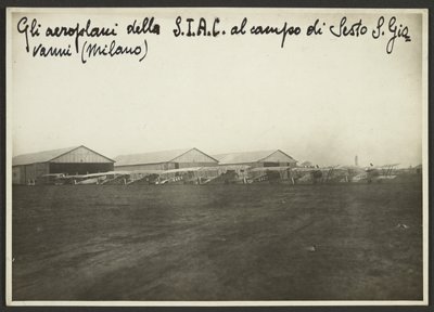 The Airplanes of S.I.A.C. at the Sesto S. Giovanni Field (Milan) by Fedele Azari