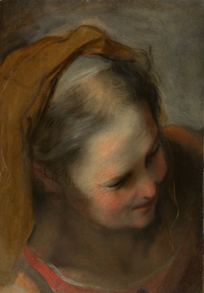 Head of an Old Woman Looking to Lower Right by Federico Barocci