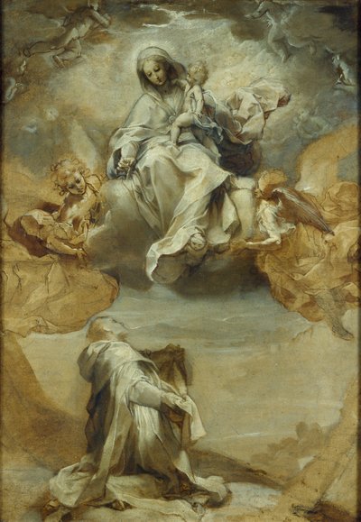 St Dominic de Guzman Receiving the Rosary, c. 1588 by Federico Barocci