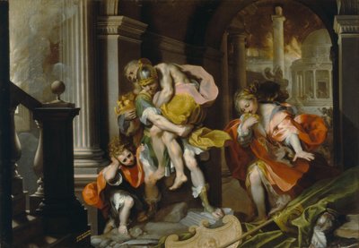 Aeneas and Anchises Escaping from Troy by Federico Fiori Barocci or Baroccio