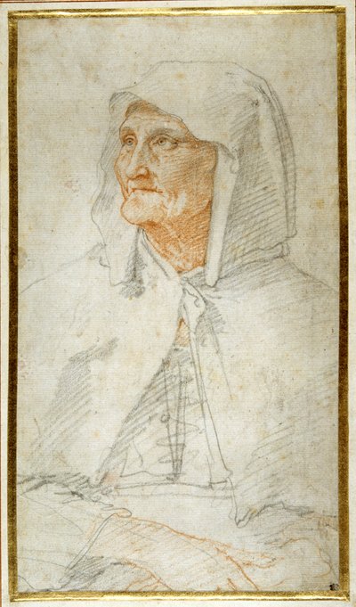 An Old Lady Seated, Half Length by Federico Zuccaro