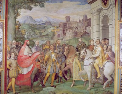 Charles V (1500-58) with Alessandro Farnese (1546-92) at Worms, from the 