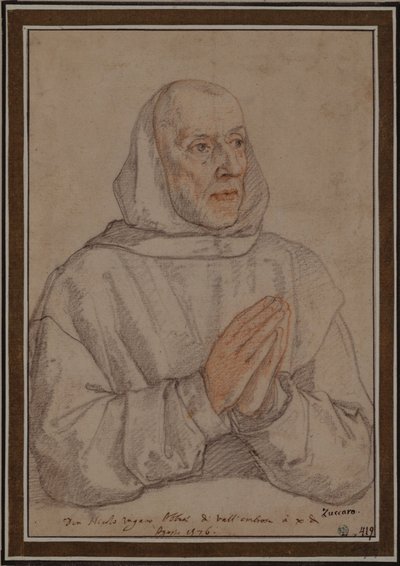 Portrait of Niccolò Ungaro, Abbot of Valombrosa, Hooded and Clean-Shaven by Federico Zuccaro
