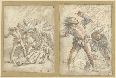 Two Sketches of the Damned by Federico Zuccaro