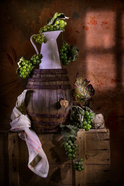 Rustic Grape Still Life by Felice Angelino