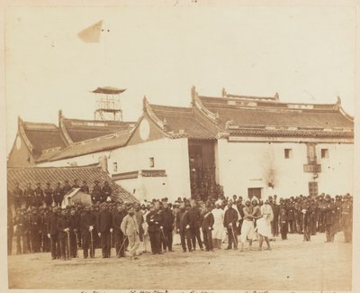 2nd Belooch Regiment of Native Infantry, Bombay, outside the Ning Po Joss-House, China, 1860 by Felice Beato