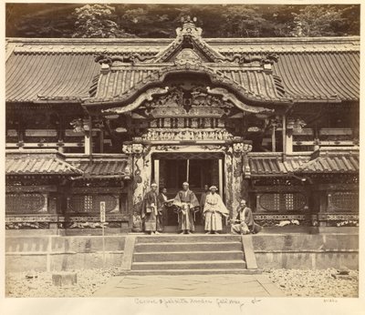 Carved and Painted Gateway at Nikko by Felice Beato