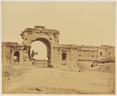 Gateway Leading into The Residency, Commonly the Bailee Guard Gate, Held by Lieutenant-Colonel R.H.M. Aitken, of the 13th Bengal Native Infantry by Felice Beato