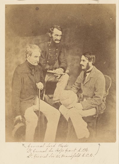 General Lord Clyde, Lieutenant-General Sir Hope Grant and Lieutenant-General Sir W. Mansfield by Felice Beato