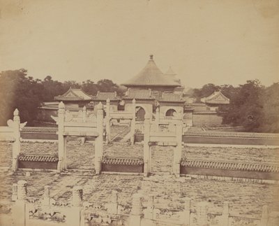 Interior and Arches of the Temple of Heaven Where the Emperor Sacrifices Once a Year, in the Chinese City of Beijing, October 1860 by Felice Beato
