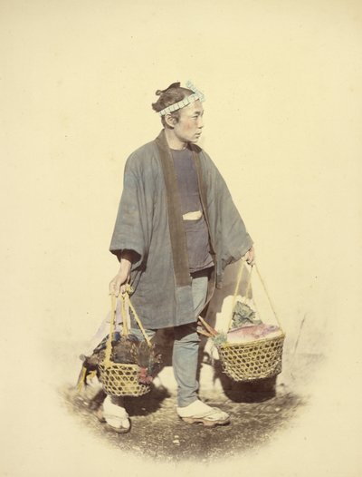 Japanese Cook, Returning from Market by Felice Beato